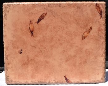 Faux Stone Fossil Fish Tabletop Rectangular – Green River Fossil Fish