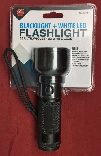 29 LEB Bulb Ultraviolet (UV) Flashlight (longwave) With 22 LED Bulb White Light