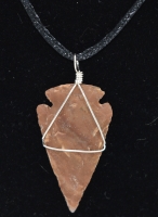 Wire Wrapped Stone Replica Arrowhead Necklace/Pendant
