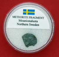 Polished Muonionalusta Meteorite in Gem Jar Showing Widmanstatten Pattern