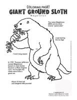 FREE Megalonyx jeffersonii Sloth Coloring Page