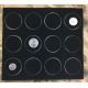 12, 1 3/4 Inch Black Gem Jars & Foam Insert for Gemstone, Fossils, Coins