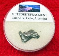 METEORITE, CAMPO del CIELO, SPACE ROCK in Acrylic Display Case